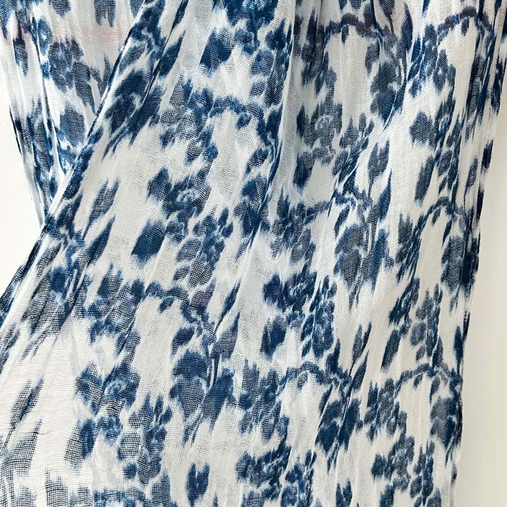 Gap Linen Blue & White Long Floral Scarf - Picture 10 of 16